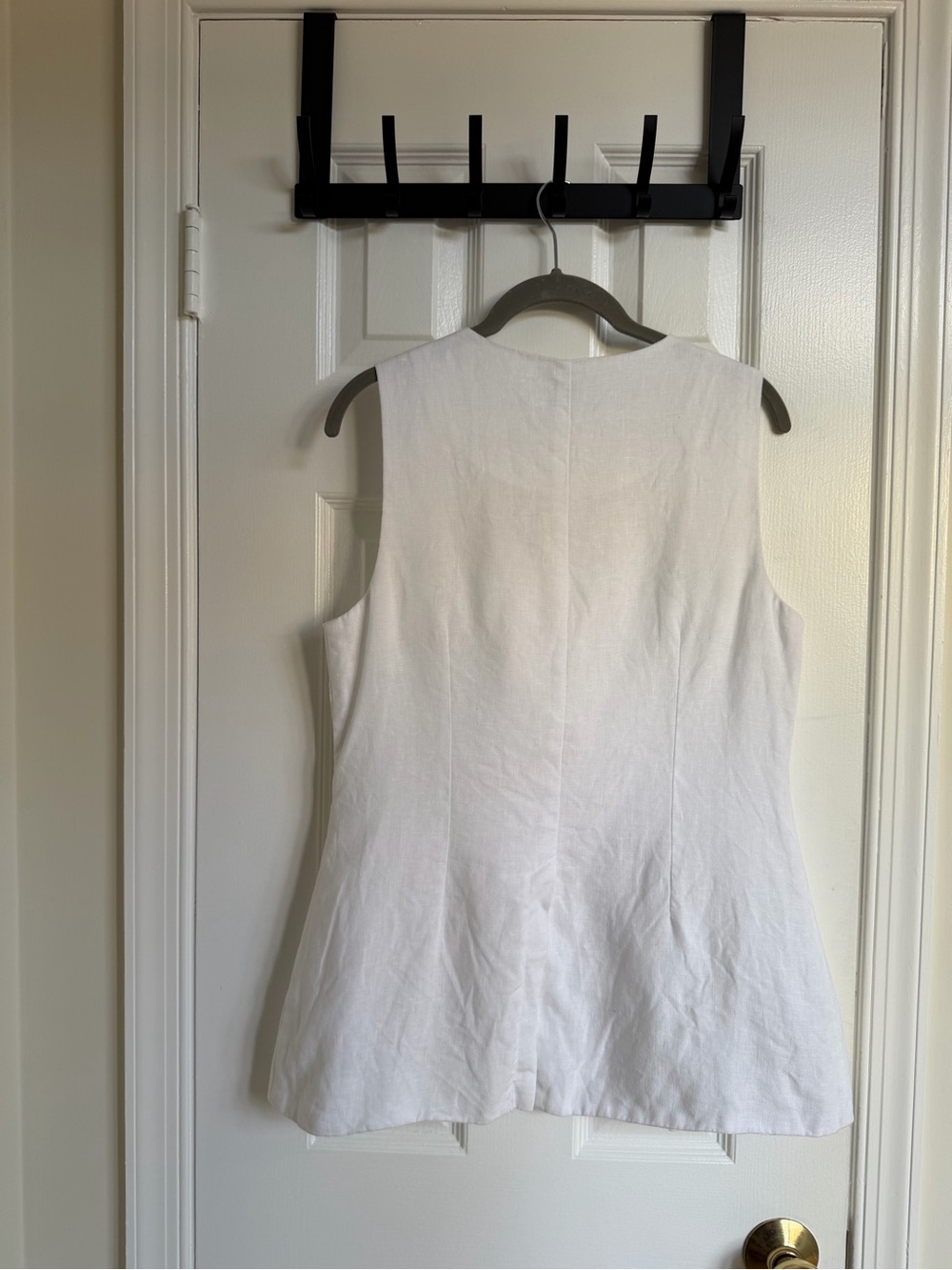 POSSE Gigi Gilet White Linen Asymmetric Long Vest Size Small - Picture 6 of 10